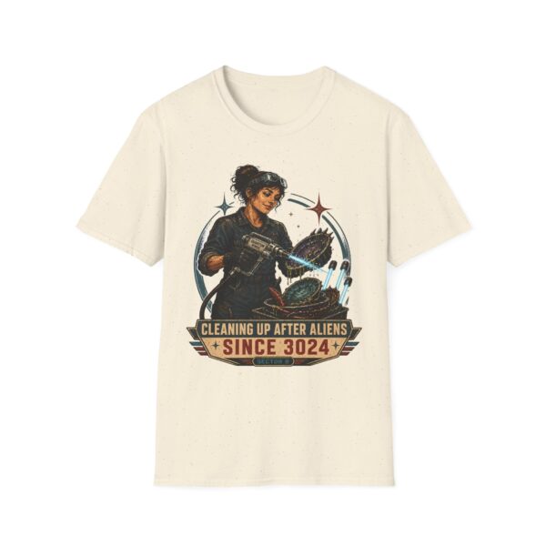 Alien Cleanup Crew T‑Shirt — "Cleaning Up After Aliens Since 3024" Sci‑Fi Graphic Tee