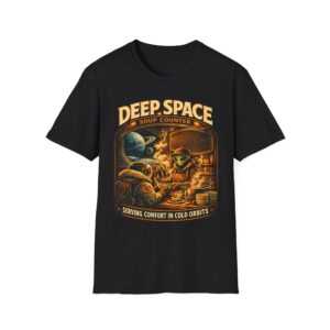 Deep Space Soup Counter T‑Shirt — Alien Diner Retro Sci‑Fi Tee