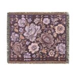 Floral Woven Blanket — Vintage Rose Jacquard Throw
