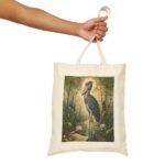 Heron Marsh Canvas Tote Bag — Vintage Art Nouveau Botanical Market & Beach Tote