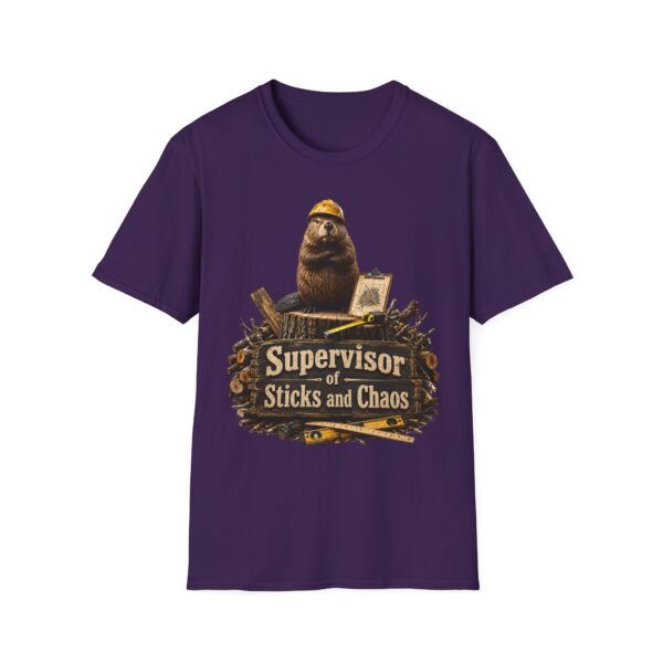 Supervisor of Sticks and Chaos T-Shirt — Funny Construction Beaver Tee