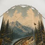 Fishing Trout Shower Curtain — Mountain River Fly Fishing Bathroom Decor