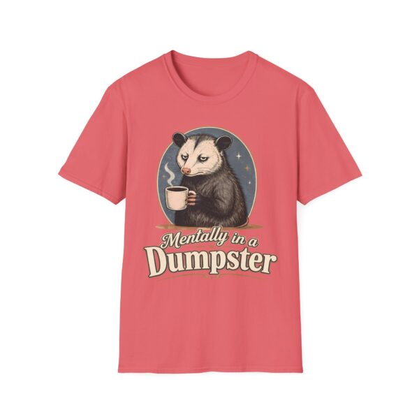 Mentally in a Dumpster Possum Tee — Cute Sarcastic Coffee Graphic T-Shirt