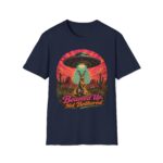 Beamed Up, Not Bothered T-Shirt — Retro UFO Bunny Graphic Tee