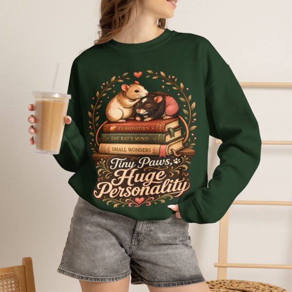 Hamster Booklover Sweatshirt — "Tiny Paws, Huge Personality" Cozy Crewneck