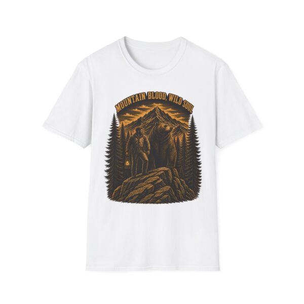 Mountain Blood Wild Soul T-Shirt — Retro Mountain Wolf Adventure Tee