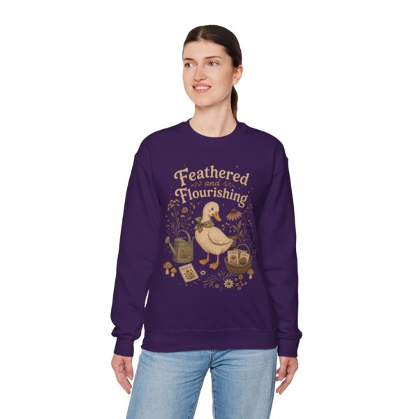 Duck Gardening Sweatshirt — "Feathered and Flourishing" Cozy Crewneck