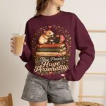 Hamster Booklover Sweatshirt — "Tiny Paws, Huge Personality" Cozy Crewneck