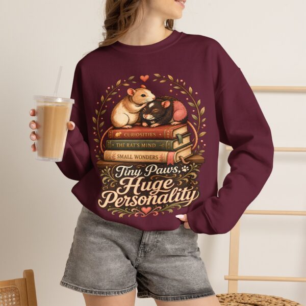 Hamster Booklover Sweatshirt — "Tiny Paws, Huge Personality" Cozy Crewneck