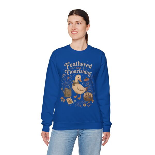 Duck Gardening Sweatshirt — "Feathered and Flourishing" Cozy Crewneck