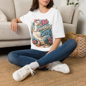 No Honking Sorry Goose T-Shirt — Retro Floral Graphic Tee