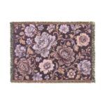 Floral Woven Blanket — Vintage Rose Jacquard Throw