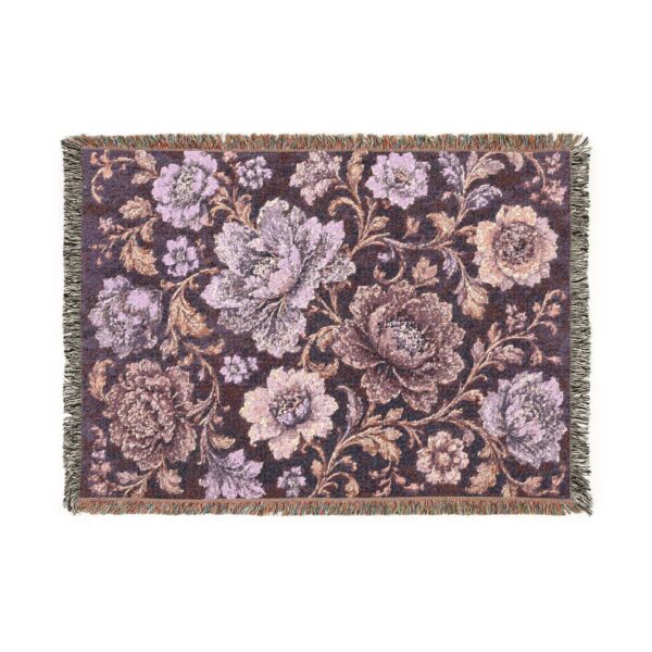 Floral Woven Blanket — Vintage Rose Jacquard Throw