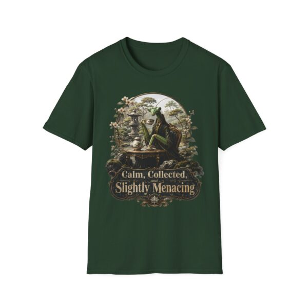 Praying Mantis Tea Time 'Calm, Collected, Slightly Menacing' T-Shirt