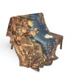 Woven Blanket - Moonlit Bunny Caravan Tapestry Throw