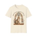 Cat Prayer T-Shirt — "Jesus Knows I Needed This Cat" Vintage Stained-Glass Design