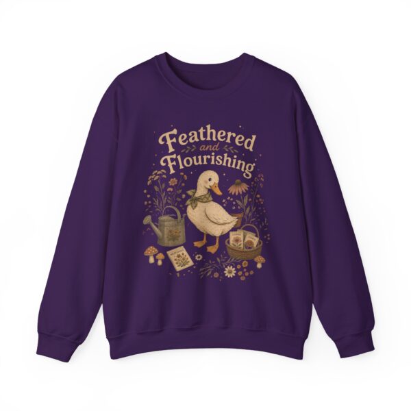 Duck Gardening Sweatshirt — "Feathered and Flourishing" Cozy Crewneck
