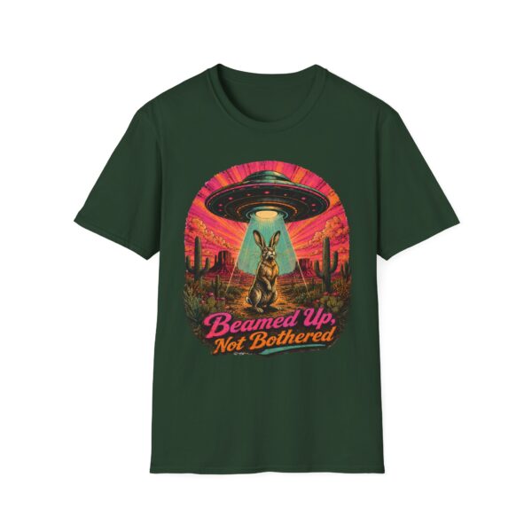 Beamed Up, Not Bothered T-Shirt — Retro UFO Bunny Graphic Tee