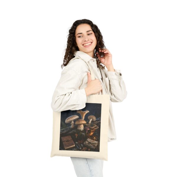 Mushroom Moon Canvas Tote — Botanical Fairycore Mushroom Market Bag