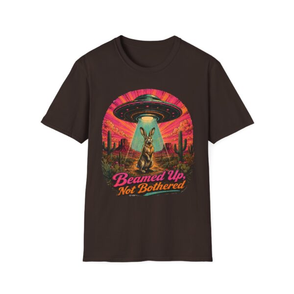 Beamed Up, Not Bothered T-Shirt — Retro UFO Bunny Graphic Tee