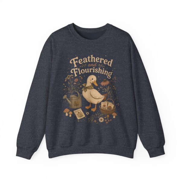 Duck Gardening Sweatshirt — "Feathered and Flourishing" Cozy Crewneck