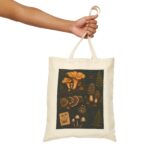 Mushroom Illustration Canvas Tote Bag — Forest Fungi Botanical Market Bag