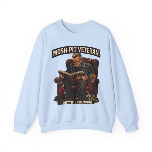 Mosh Pit Veteran Crewneck Sweatshirt — "Storytime Champion" Concert-Scene Pullover