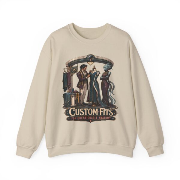 Crewneck Sweatshirt — 'Custom Fits: Questionable Anatomy' Vintage Tailor & Phantom Design