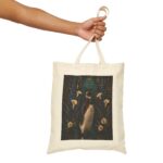 Vintage Penguin Floral Canvas Tote — Art Deco Calla Lily Cotton Tote