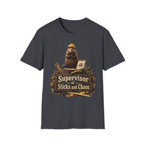 Supervisor of Sticks and Chaos T-Shirt — Funny Construction Beaver Tee