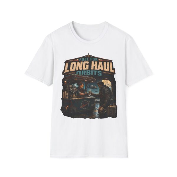 Long Haul Orbits T‑Shirt — Vintage Space Travel Graphic Tee ("Fuel for Long Haul Orbits")