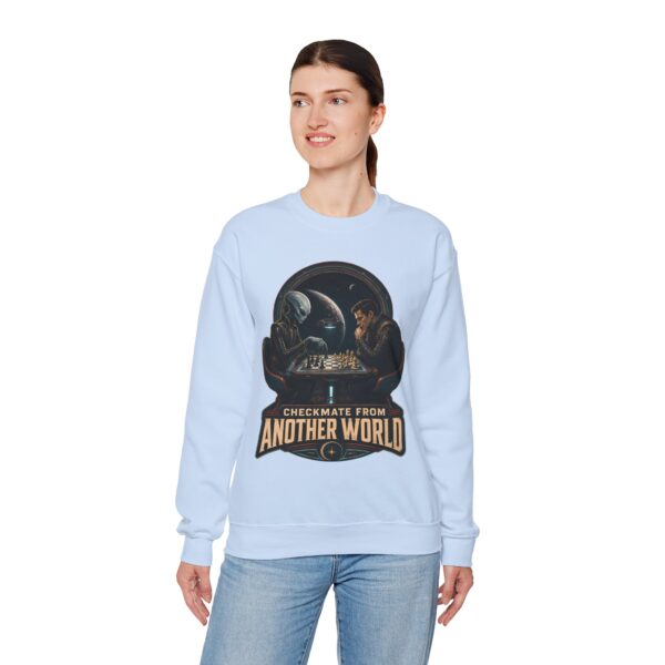 Checkmate From Another World Sweatshirt - Alien vs Human Chess Graphic Crewneck