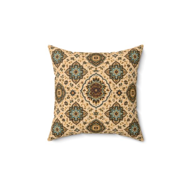 Boho Medallion Decorative Pillow — Vintage Floral Pattern Square Throw Pillow