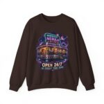 Midnight Nebula Diner Sweatshirt — "Open 24/7 in Every Time Zone"
