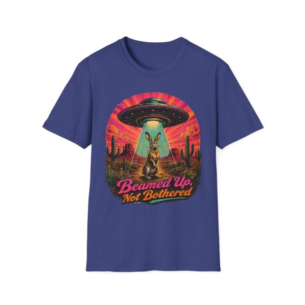Beamed Up, Not Bothered T-Shirt — Retro UFO Bunny Graphic Tee