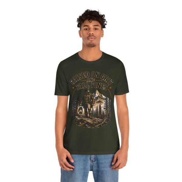 Raised on Grit and Tall Pines Mountain Tee