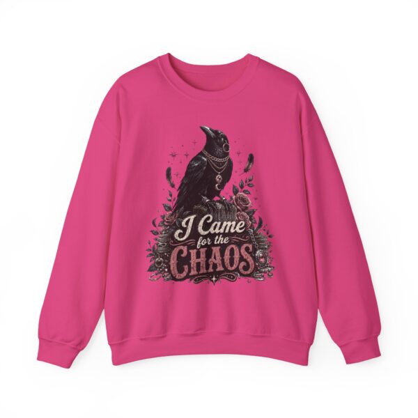 Sweatshirt — “I Came for the Chaos” Raven Graphic Crewneck