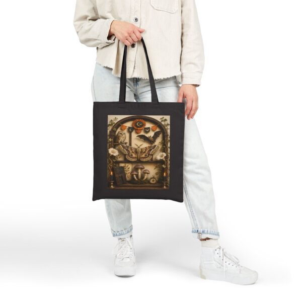 Vintage Botanical Moth Tote Bag — Natural History Illustration Canvas Tote