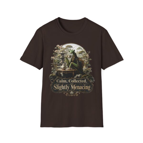 Praying Mantis Tea Time 'Calm, Collected, Slightly Menacing' T-Shirt