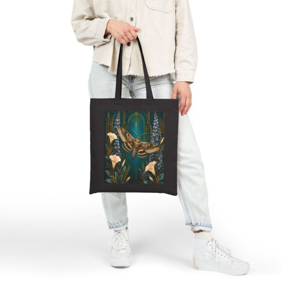 Mystic Moth Canvas Tote — Botanical Nightscape Eco Bag