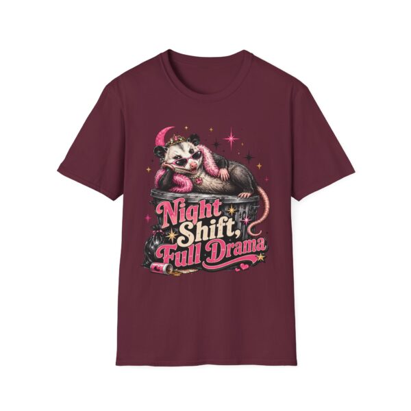 Night Shift Full Drama T-Shirt — Cute Posh Possum Graphic Tee