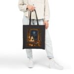 Halloween Ghost Tote Bag — Cute Spooky Pumpkin Window Cotton Canvas Tote