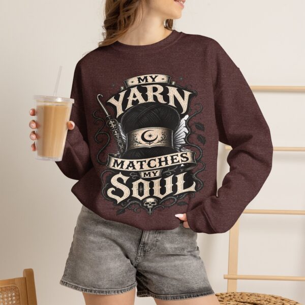 Knitting Sweatshirt — “My Yarn Matches My Soul” Cottagecore Pullover