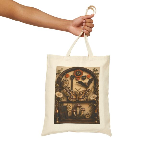 Vintage Botanical Moth Tote Bag — Natural History Illustration Canvas Tote