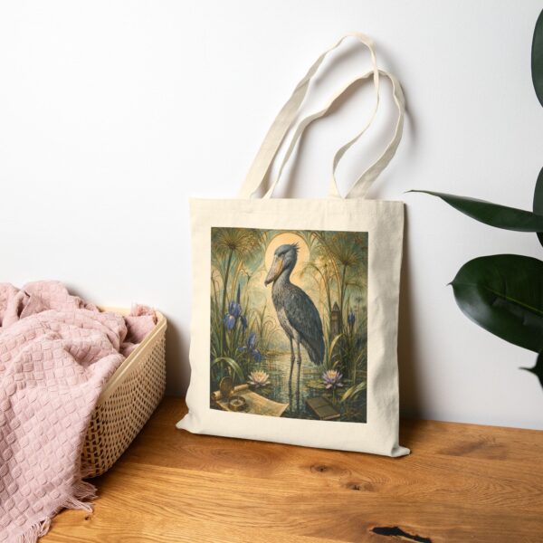 Heron Marsh Canvas Tote Bag — Vintage Art Nouveau Botanical Market & Beach Tote