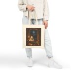 Halloween Ghost Tote Bag — Cute Spooky Pumpkin Window Cotton Canvas Tote