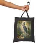 Heron Marsh Canvas Tote Bag — Vintage Art Nouveau Botanical Market & Beach Tote
