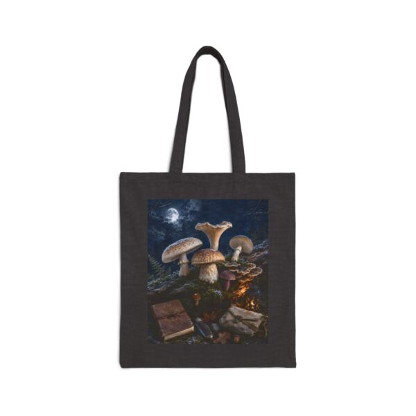 Mushroom Moon Canvas Tote — Botanical Fairycore Mushroom Market Bag