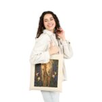 Giraffe Garden Canvas Tote Bag — Whimsical Floral Wildlife Print