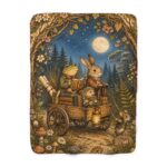 Woodland Night Friends Sherpa Fleece Blanket
